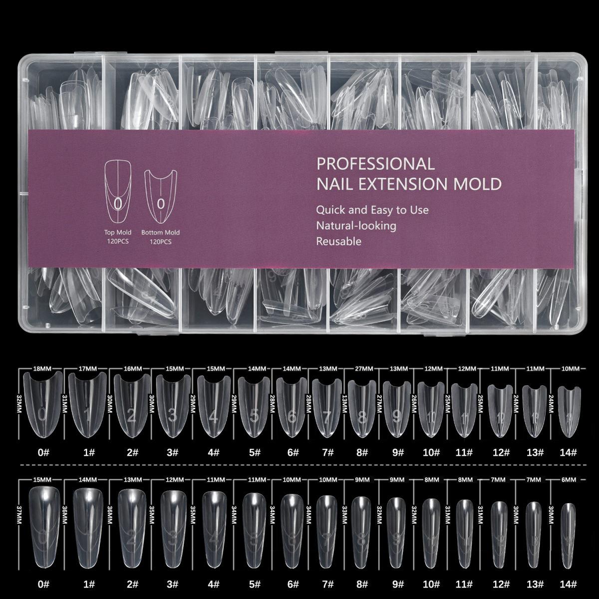 Набор прозрачных овальных форм для наращивания ногтей-сэндвич, 240 шт. - Держатель из бумаги не требуется