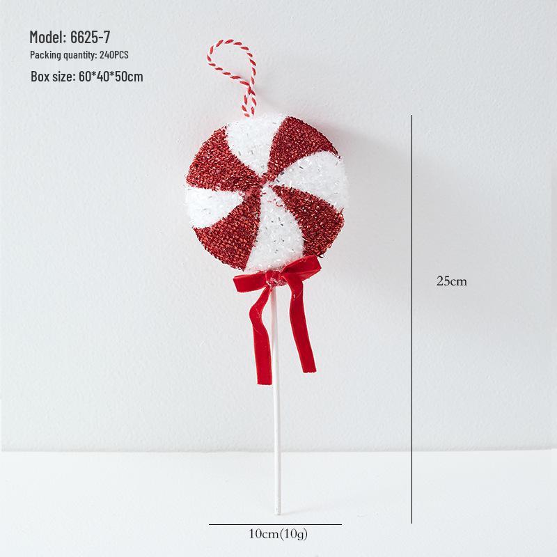 Christmas Red & White Irregular Shaped Ornaments: Balls, Candy Canes, Lollipops for Tree Decoration
