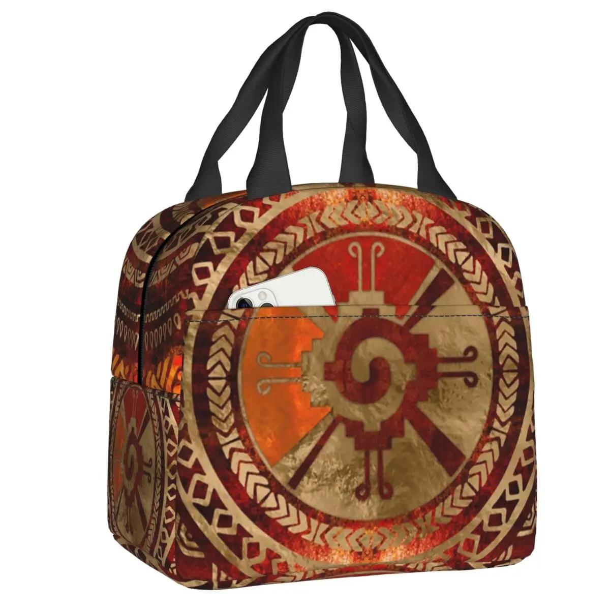 Hunab Ku Mayan Symbol Burnt Orange And Gold Термоизолированные Ланч-Бэги Для Женщин Многоразовый Ланч-Контейнер Многофункциональная Коробка Для Пищевых Продуктов 22x20x13CM бежевый