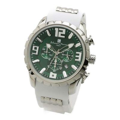 Chronograph 10 ATM Water Resistant White Rubber Model SM15107 Watch Colors [Salvatore Marra] Men's (5 Available) [3SM15107-SSGR/WH]