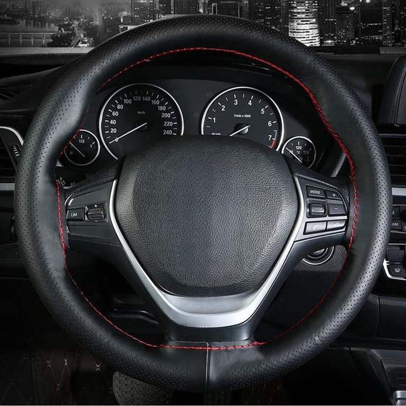 Καλύμματα Τιμονιού Αυτοκινήτου Πλεξούδα DIY 38cm Μαλακό Τεχνητό Δέρμα Καλύμματα Αυτοκινήτου Αυτοκίνητο Με Βελόνα Και Κλωστή Αξεσουάρ Αυτοκινήτου