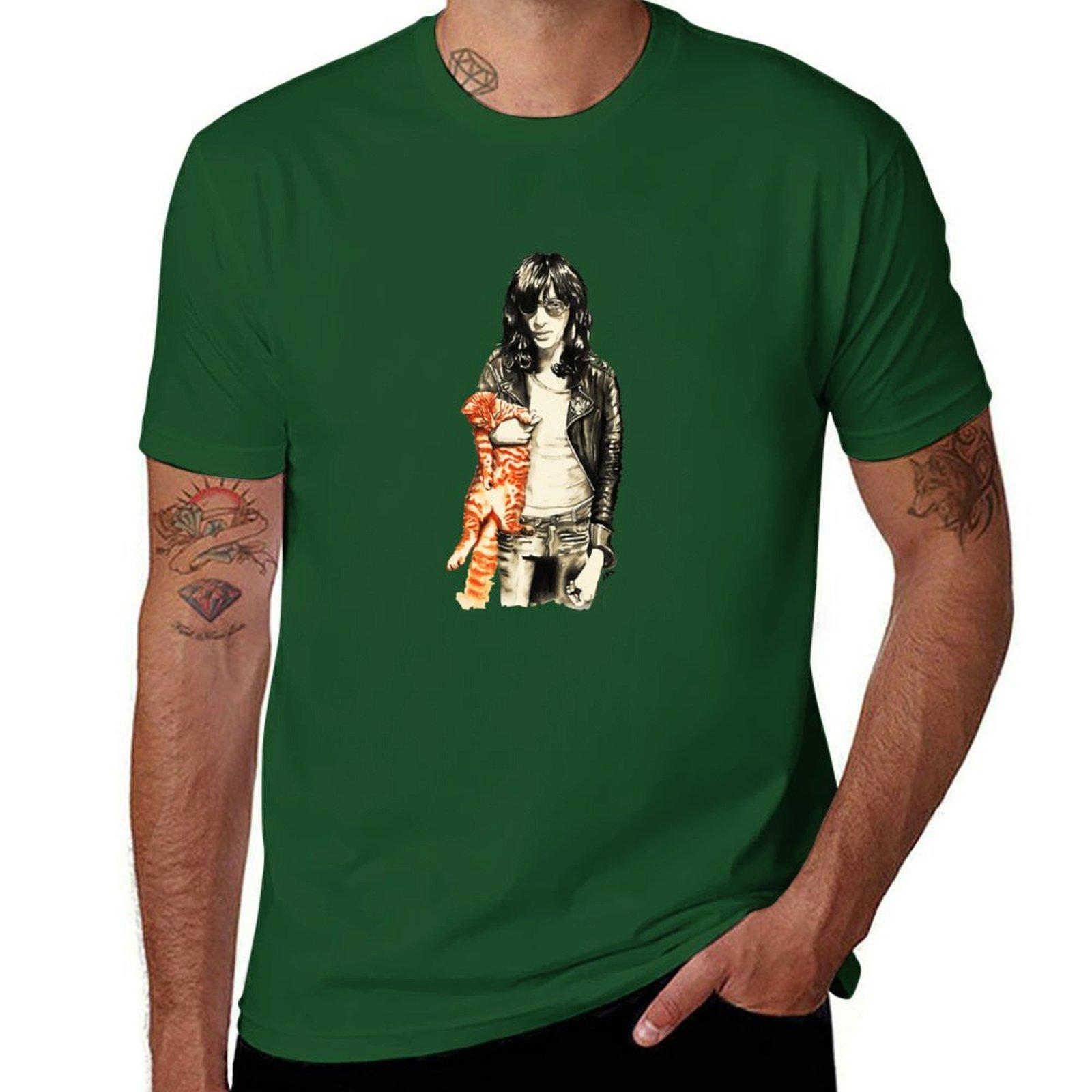 

Joey Ramone Tshirt summer top oversizeds tees anime clothes t shirts for men 4XL
