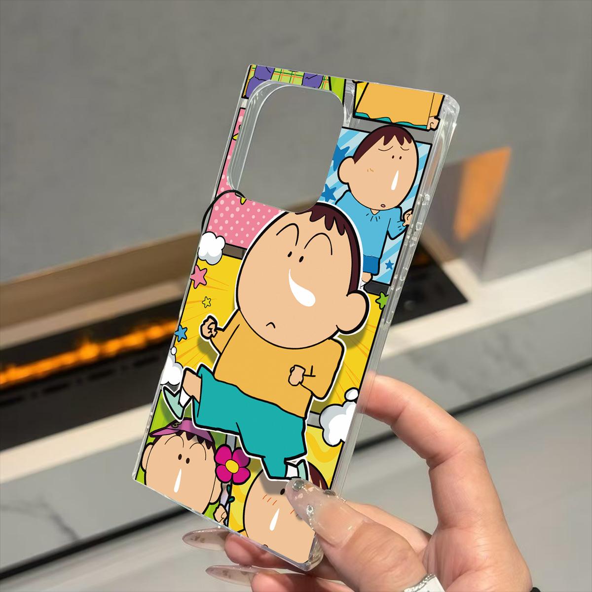 

Clear Square Back Tube Case Protection For iPhone 12 14 Pro Max 15 Plus 16 ProMax 13 11 Anti-Oxygen,Running Crayon Shin-chan Pattern Casing iphone 11 ProMax
