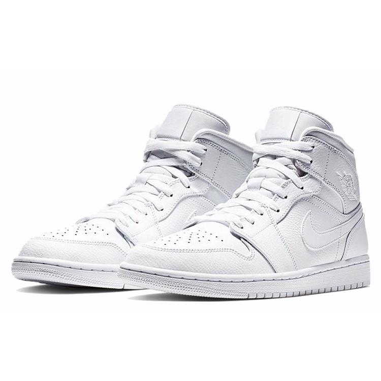 Air Jordan 1 Mid 'Triple White 2019' Men's 554724-129