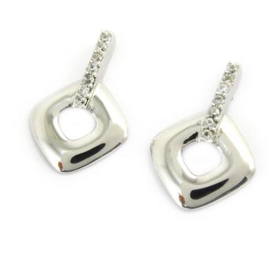[F6183] - White 'Goddess' Silver Earrings
