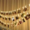 Garland Card Photo Clip String Lights 1.5M 10LEDS Led Fairy Light Bedroom DIY Clothespin Shapes Battery Decoration Lamp
