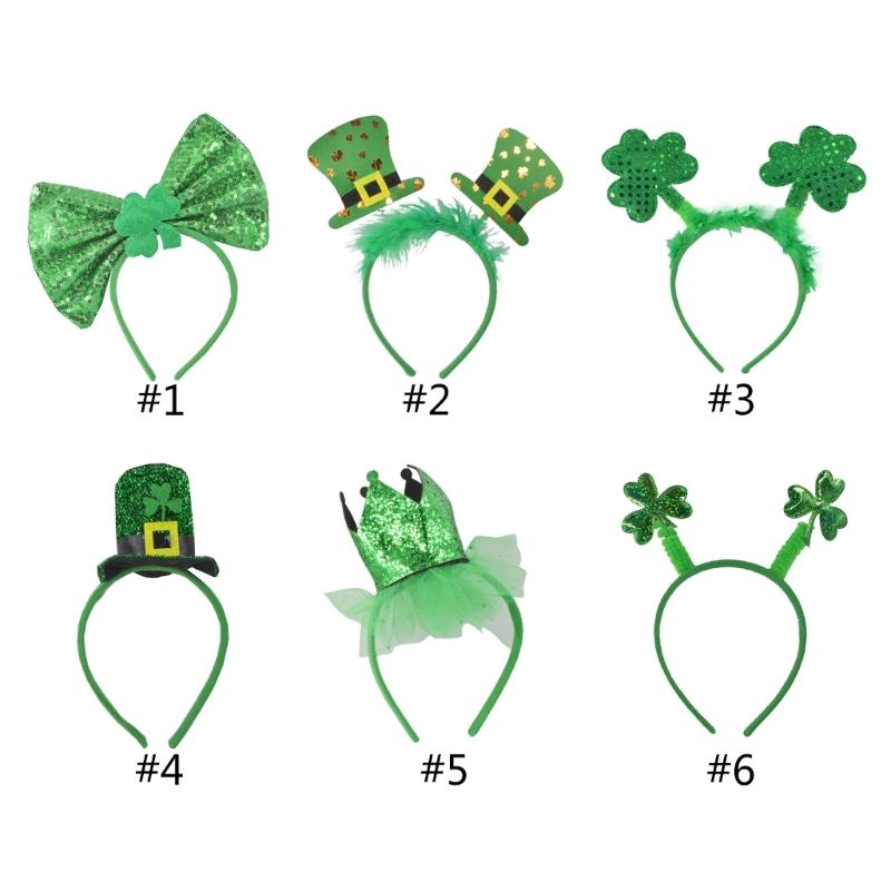 Green Hair Hoop Fun and Lucky Irish Hat Bopper for Patricks Day Festivities