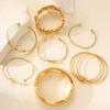 7Pcs Gold Color Twisted Geometric Bangle Set For Women Fashion Chunky Wave Bracelet Boho Jewelry For Party Daily Wear Gifts 2026