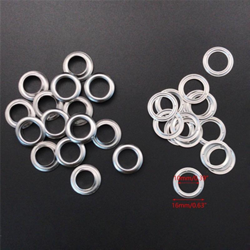 100Sets Grommet Tool 10mm Eyelets with 3pcs Installation Tools for Craft Making Shoes Bag Leather Belt Repair Accessory