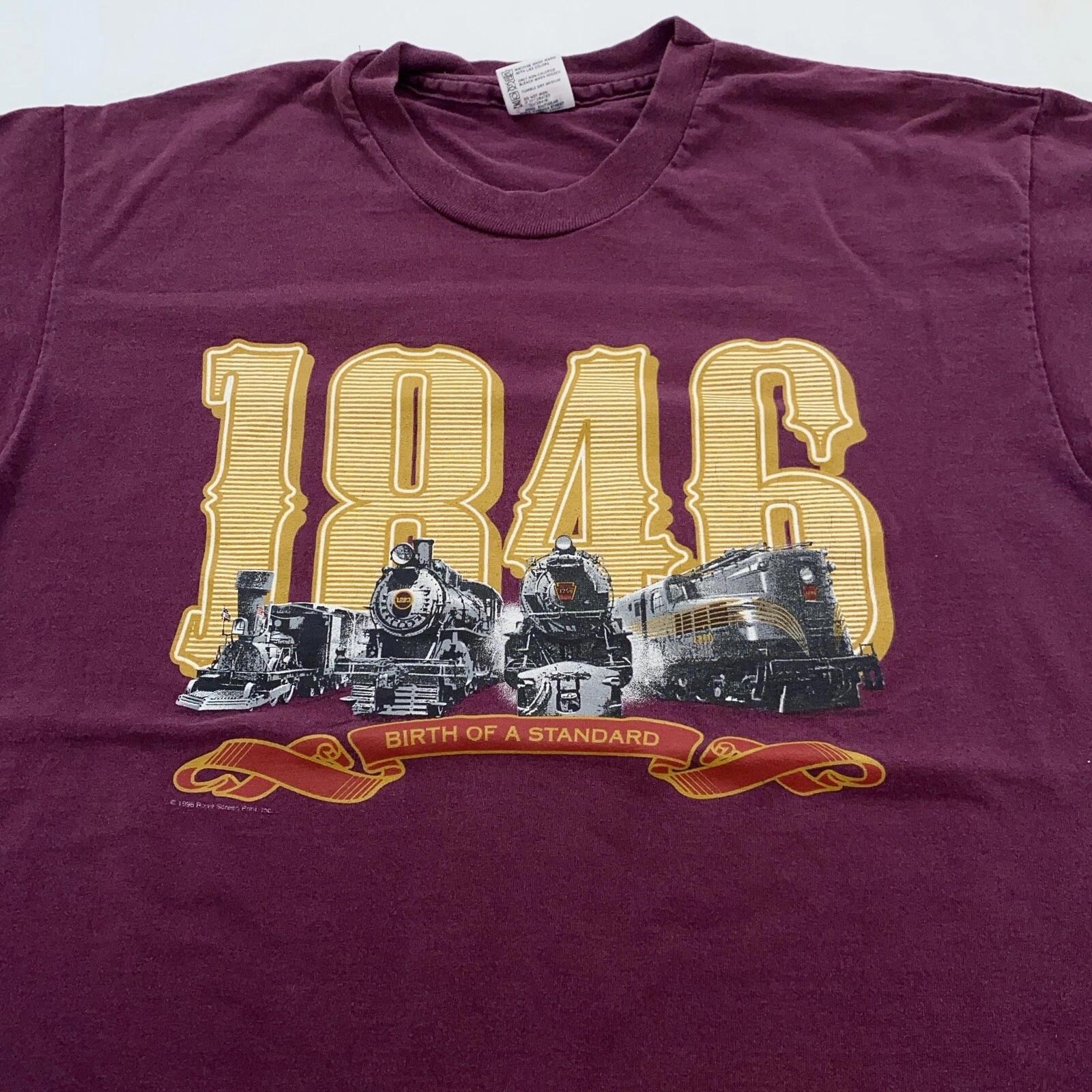 vintage 90s 1846 UNION PACIFIC RAILROAD T-Shirt MEDIUM/LARGE train soft 2XL