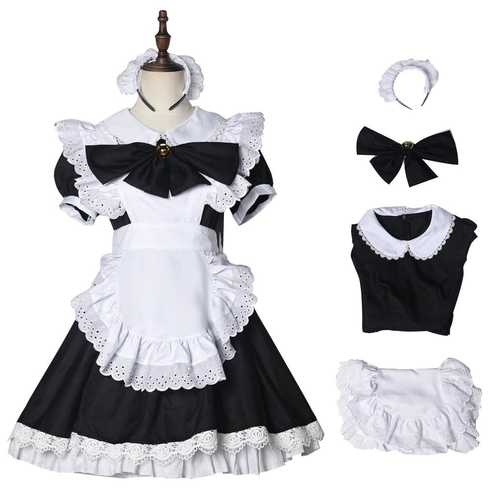 Cute Lolita Bunny Maid Cosplay Dress - Black & White