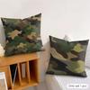 Colorful Camo Green Cushion Cover Double-Sided Plush Sofa Cushion Covers Organic Breathable Invisible Zipper
