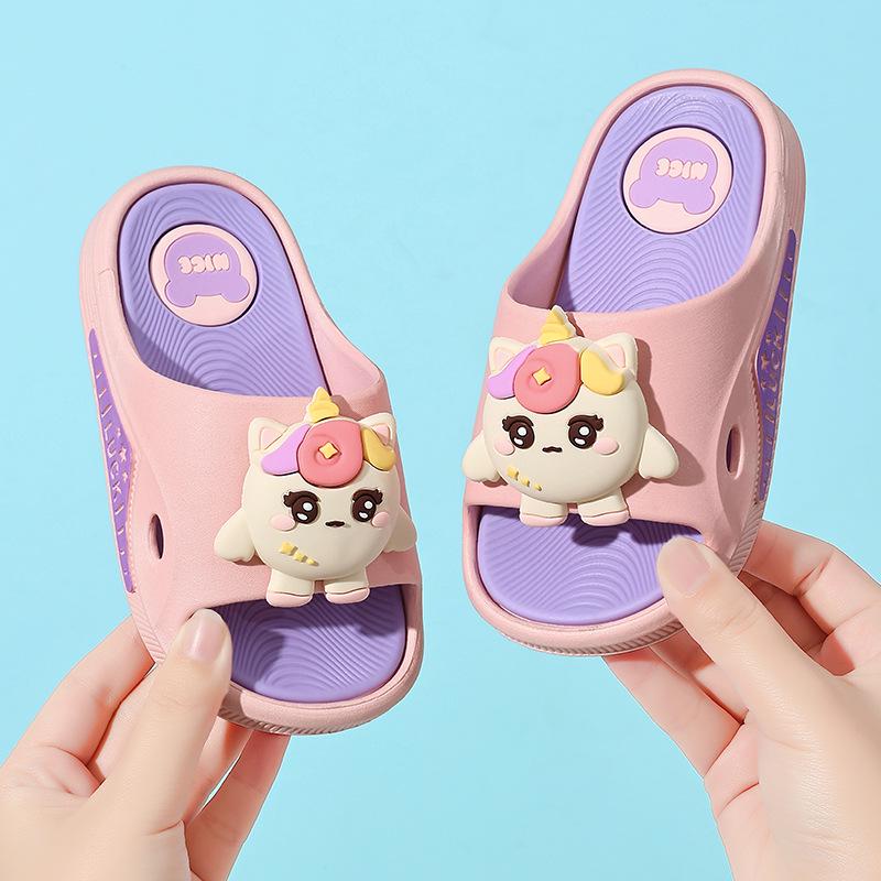 Cartoon Non-slip Soft Sole Slippers for Kids and Adults - Summer Home & Bath Shoes