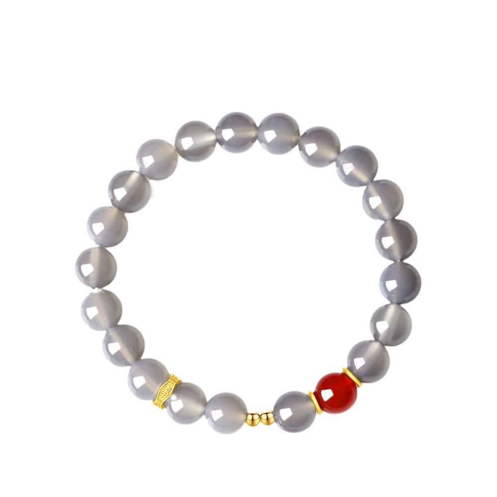 Peaceful Chalcedony Bracelet, Light Luxury Gray Agate Bracelet, Unique Design, Birthday Gift for Girlfriend