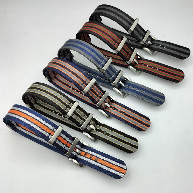 High-End NATO One-Piece Nylon Watch Strap - Canvas Woven, Sizes 18/20/22/24.