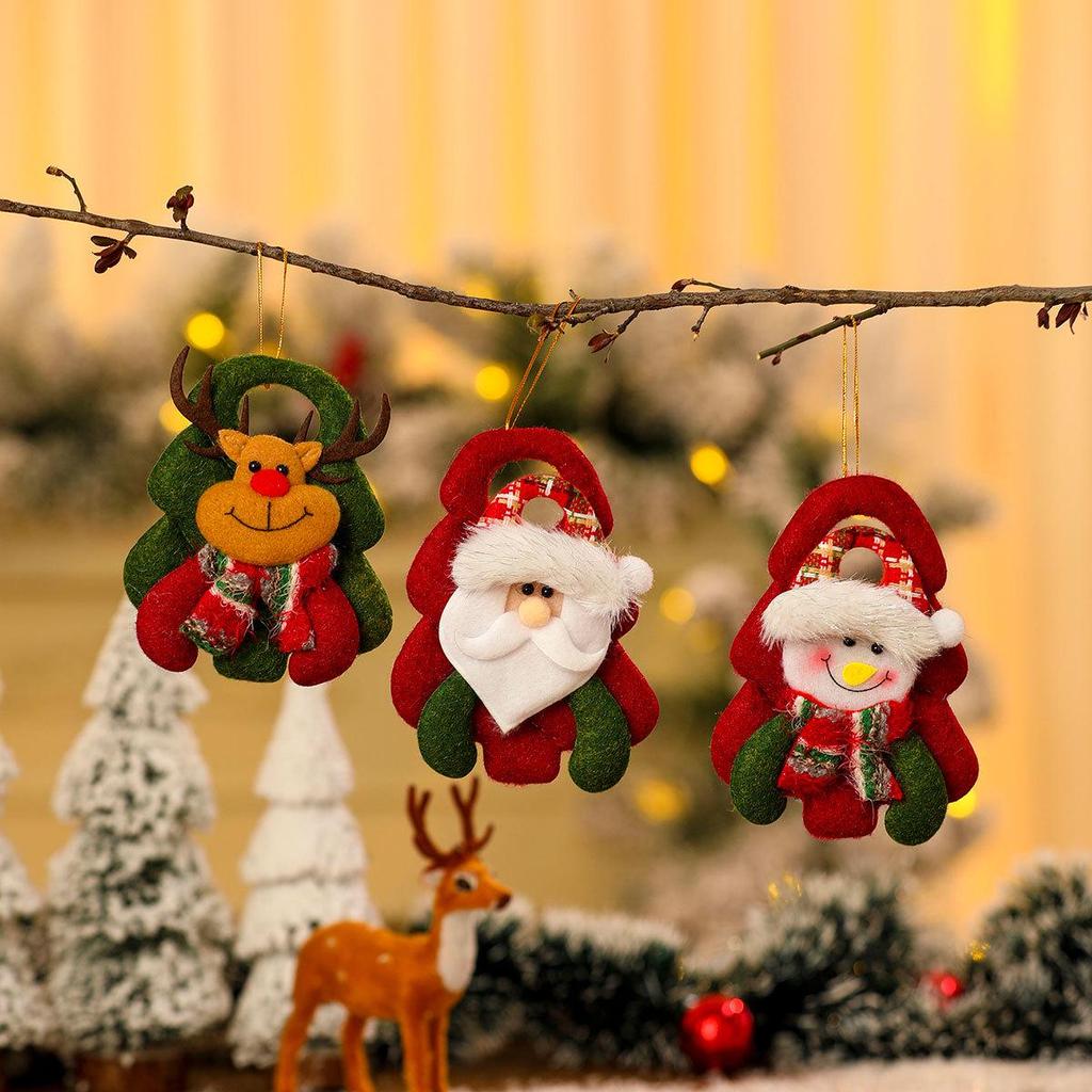 Christmas Tree-Shaped Fabric Doll Ornaments