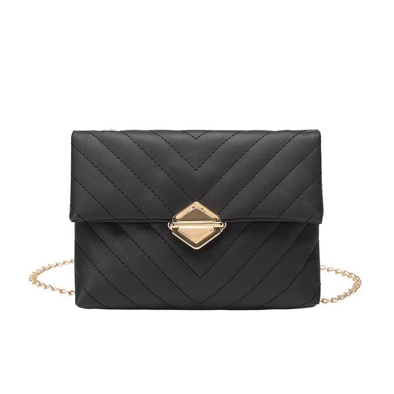 Women's Bag Summer New Urban Simple Oblique Span Shoulder Bag Fashion Lock Diamond Chain Mobile Phone Bag