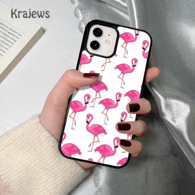 

Krajews Animal Flamingo soft Phone Case Cover For iPhone 17 Air 16 15 14 plus 12 13 pro max coque Shell Fundas iPhone 11pro max