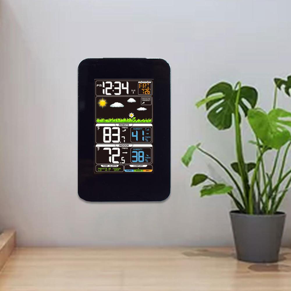 Multifunctional Weather Station IndoorOutdoor Thermometer Temperature and Humidity Monitor 12H24H