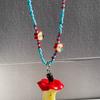Summer dopamine apple core beaded color necklace women's spring and summer new sweet cool babes versatile dopamine collarbone