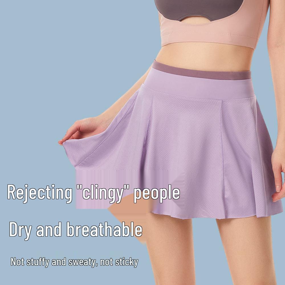 Lulu Sports Women's High Waist Pleated Yoga Skirt with Built-in Quick-Dry Shorts