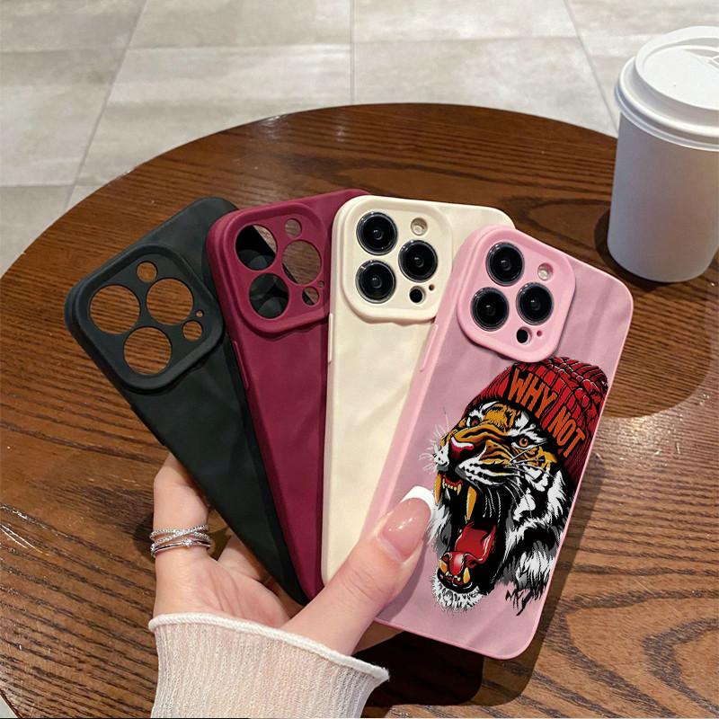 Surface Wrinkles and Unevenness Mobile Phone Shell Why NOT Tiger Printed Protective Matte TPU Cover Soft Silicone Case