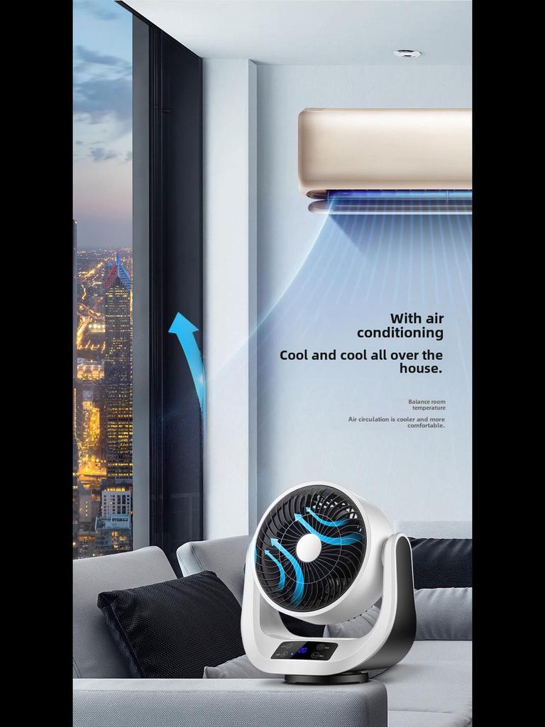 Camel Smart Remote-Controlled Desk Fan with Air Circulation, Timer, and Turbine Convection