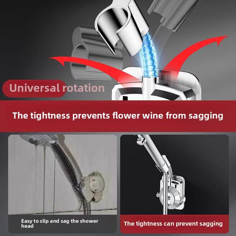 No Drilling Shower Head Holder Adjustable Wall Mount Base for Shower Head Lotus Head Fixing Bracket Bathroom Accessory