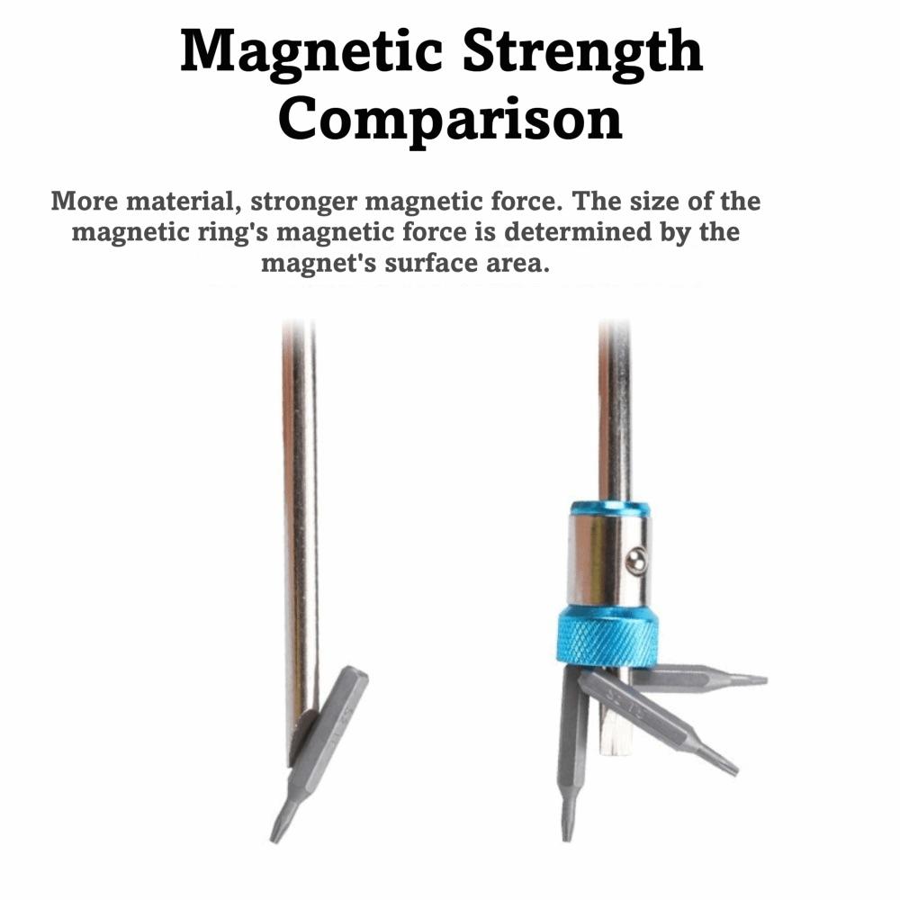3pcs Anti-Slip Design Magnetic Ring Bit Durable Magnetic Magnetizer Ring Available At Both Ends Not Easy To Fall Off