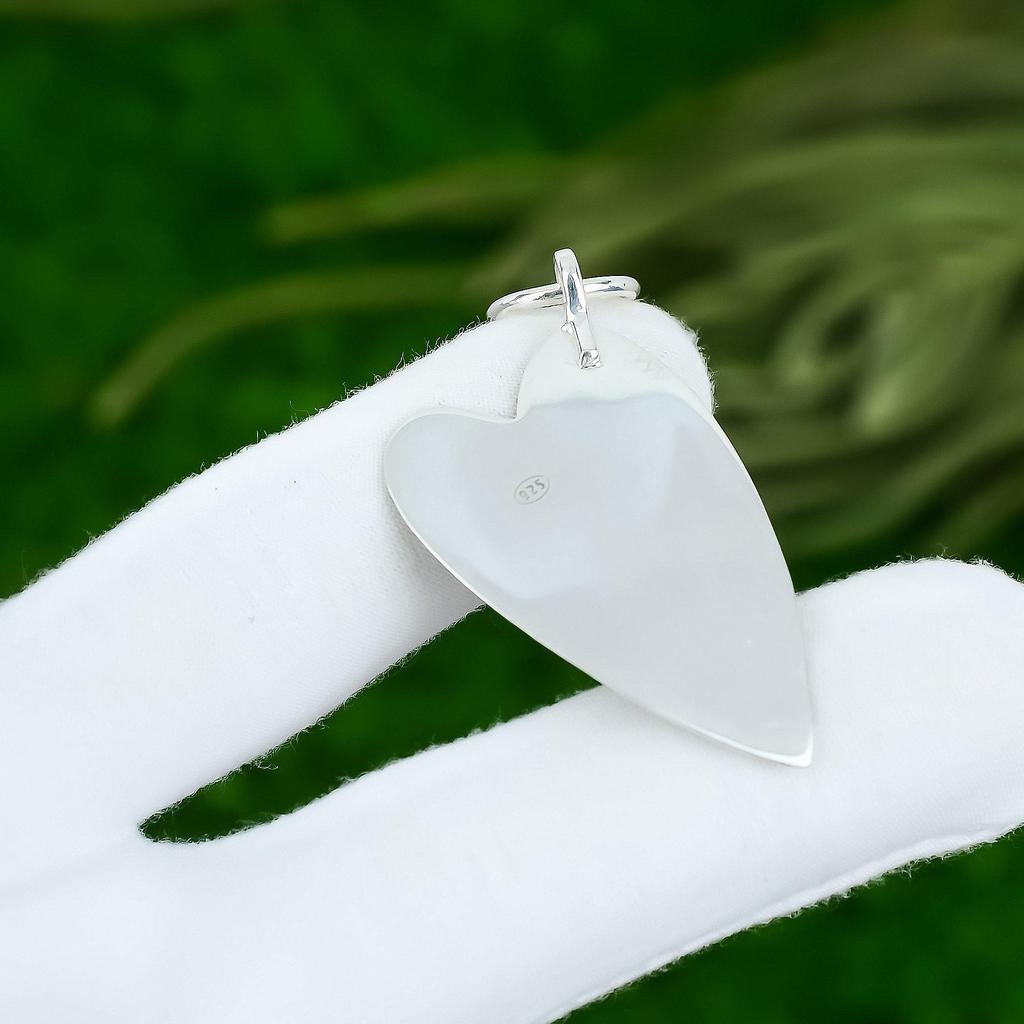 925 Sterling Silver Pentagon Citrine Rough Gemstone Handmade New Pendant Jewelry