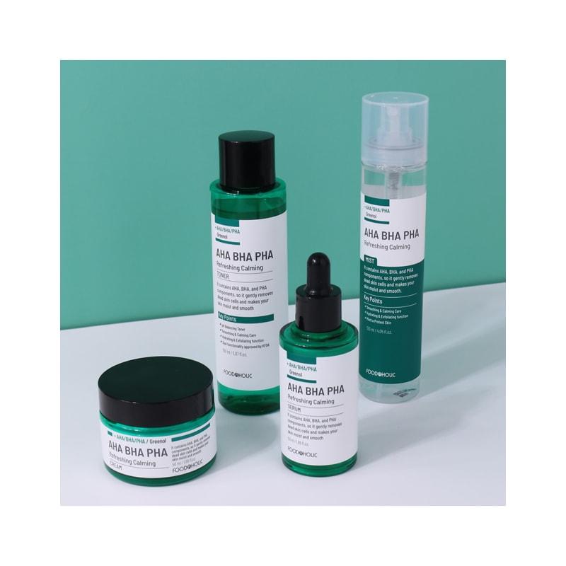 AHA BHA PHA Refreshing Cica Calming 1/ Toner, Serum, Cream, Mist