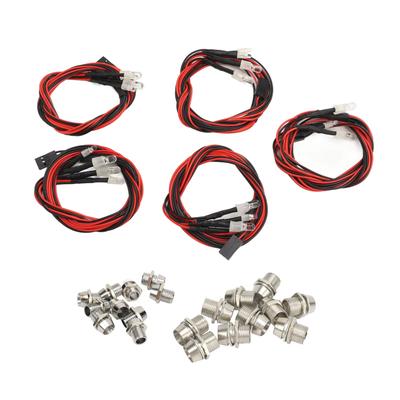 5pcs RC Car LED Light Universal High Brightness 2 White Light 5mm Lamp Beads 2 Red Light 3mm Lamp