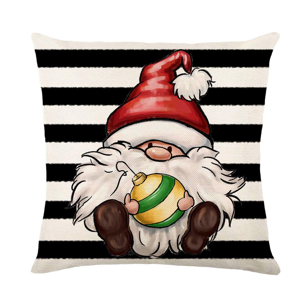 

Рождественская наволочка Черно-белая полосатая с принтом букв Льняная Наволочка для диванной подушки для дома, гостиной 45*45cmJYM194-4