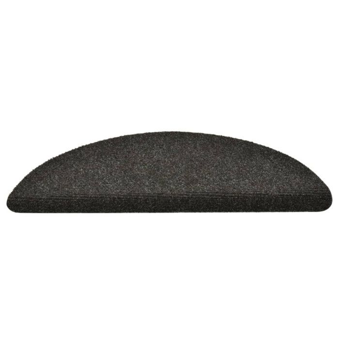 VidaXL Tapis d'escalier autocollants 15 pièces 56 x 17 x 3 cm Anthracite Demi-rond 322352