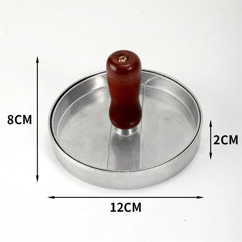Hamburgerfleischpresse, Hergestellt aus Aluminiumlegierungsmaterial, Unbeschichteter Griff, Hamburgerpresse, Küchenwerkzeug, Fleischpresse und Füllform