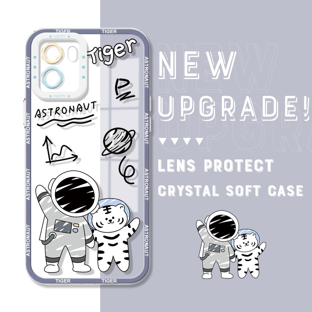 

Ударопрочный чехол с изображением астронавта из мультфильма, полноразмерная защита камеры, прозрачный мягкий чехол для телефона Vivo Motorola Motorola Moto G82