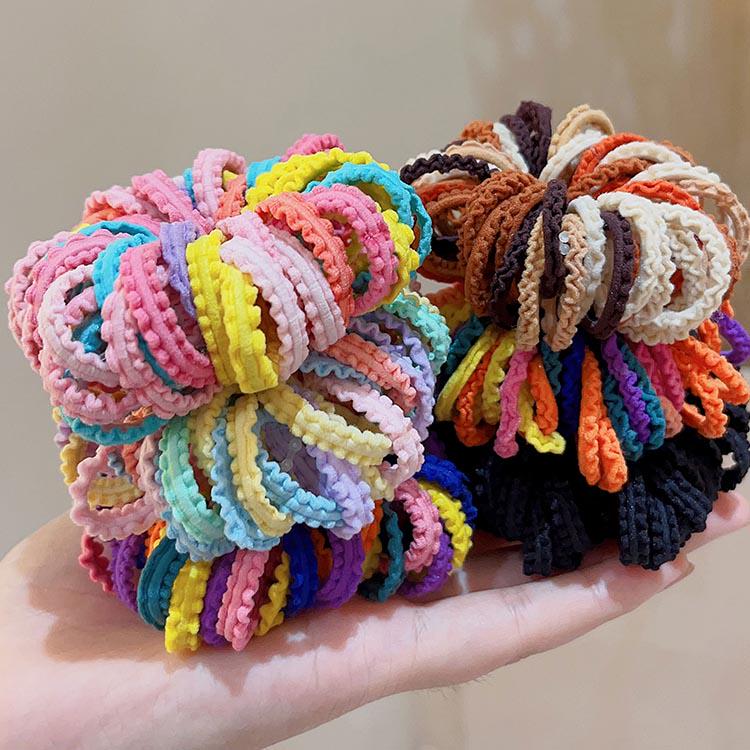 Colorful Kids  Hair Ties: Elastic Lace Scrunchies & Durable Headbands