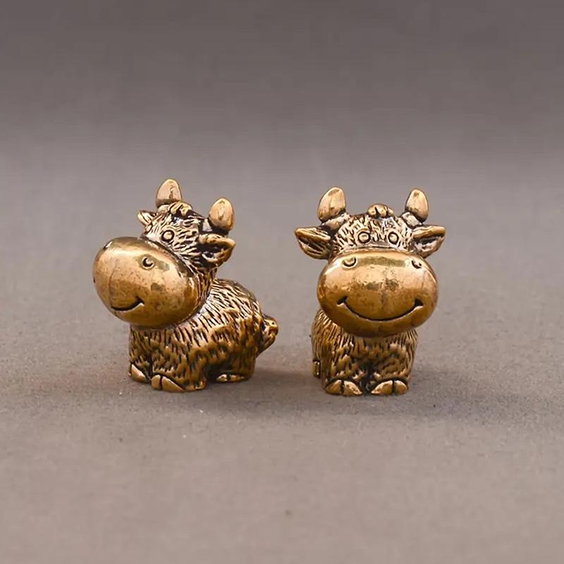 Brass Zodiac Figurines Zodiac Horse Desk Ornament Animals Statue Collectible Car Interior Desk & Home Decor Perfect Gift