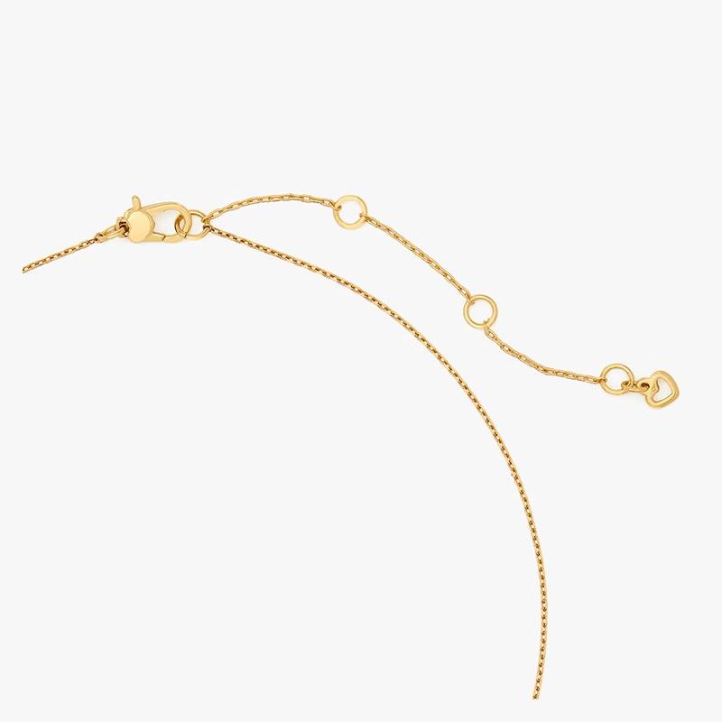 Kate Spade Micro Logo Details Stainless Steel Necklace Women's Gold KK403