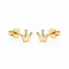 Gold Cute Small Crown Earrings - 585