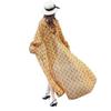 Hooded Beach Print Chiffon Cardigan for Women – Flowy, Breathable, Sun Protection Cape