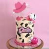Cowgirl Cake Topper Hot Pink DIY Glänzender Cowgirlhut Diskokugeln für Western-Themenparty Cowgirl Geburtstagsfeier Zubehör