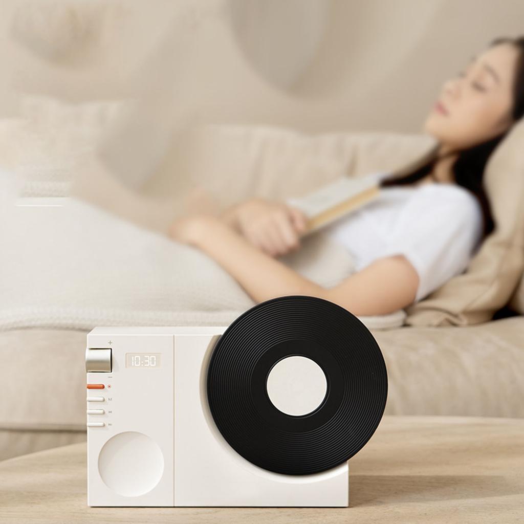 Retro Record Player   Speaker Wireless Miniature Speaker Portable Desktop Speaker Ornament with Memory Card Clock USB Charging for