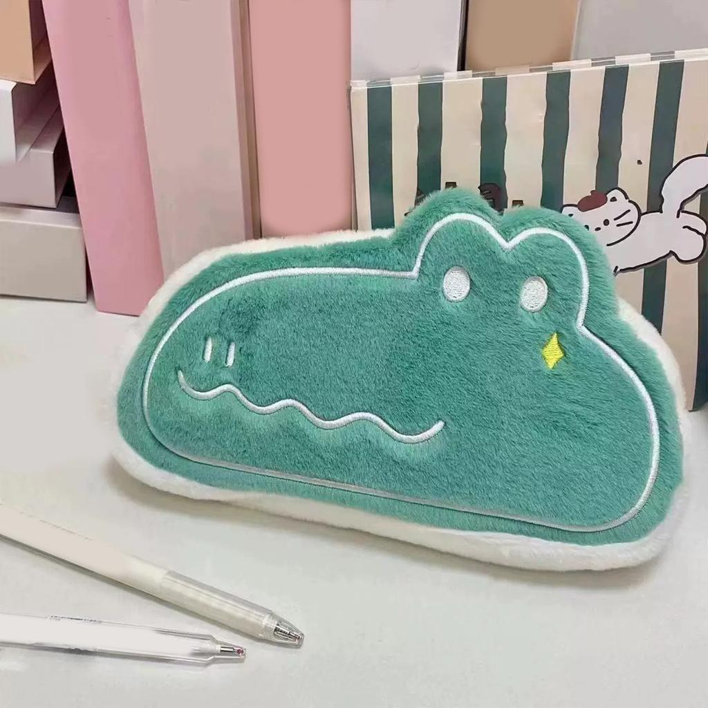 Plush Pencil Case Novelty Animal Pen Pouches Zippered Pencil Bag Large Capacity for Women Girl Student Office School