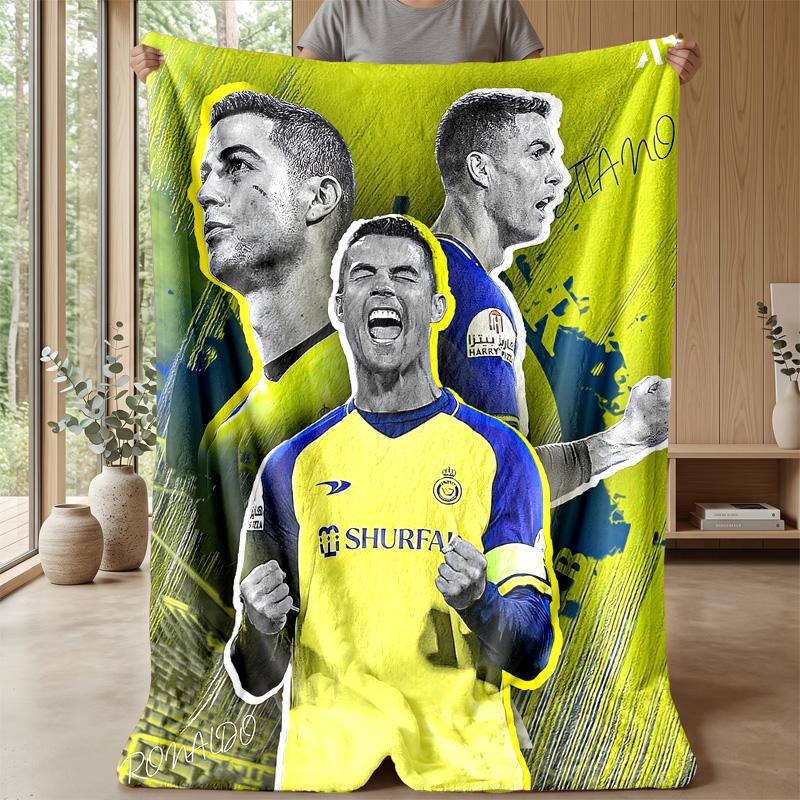 Cristiano Ronaldo Theme blanket Soft Flannel Blanket Plush Throw Blanket Cozy Sofa Bed Blanket for Home Decor