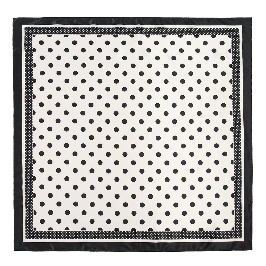 Silk Scarf Polka Dot Satin Square Scarf Retro Hair Band Sunscreen Shawl Wrap Versatile Decoration Scarf For Women