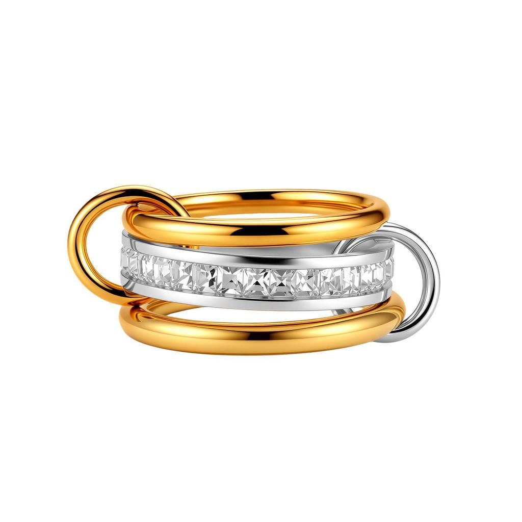 European-American Titanium Steel Stackable Finger Ring - Niche Design