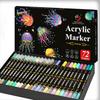 Grand Capacité 72 Couleurs Double Pointe Imperméable Acrylique Marqueurs Crayons Set pour Étudiant DIY Peinture Graffiti Coloration Fournitures d'Art