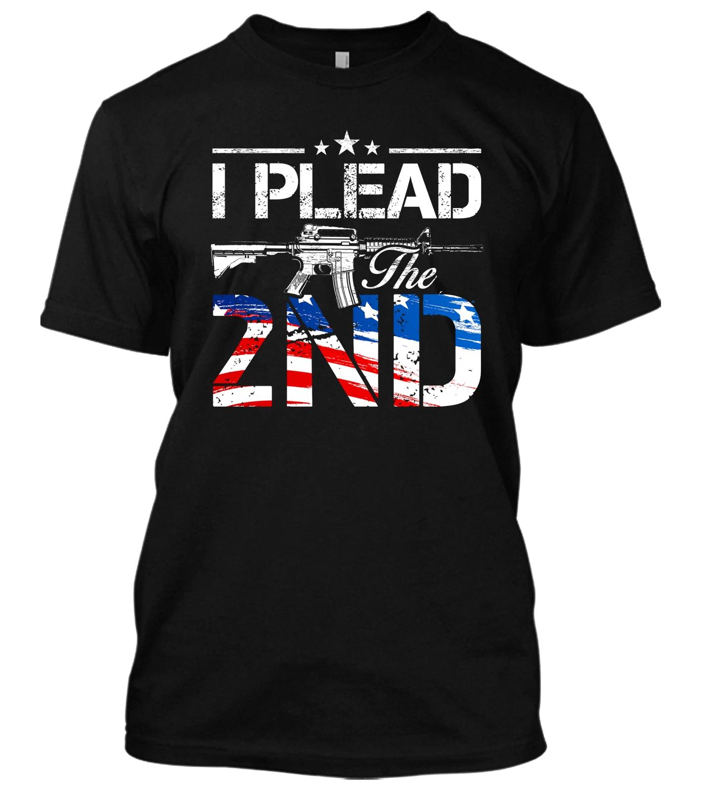 American Flag I Plead The 2nd Amendment Gun Rights AR-15 M16 New Men s Shirt Tee XS