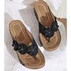 Women's Slippers Summer New Metal Button Slides Shoes Wedge Beach Sandals Women Outside Platform Leisure Flip Flops